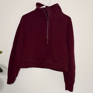 Lulu Lemon - Women's Burgundy Half-Zip Sweatshirt / size medium
